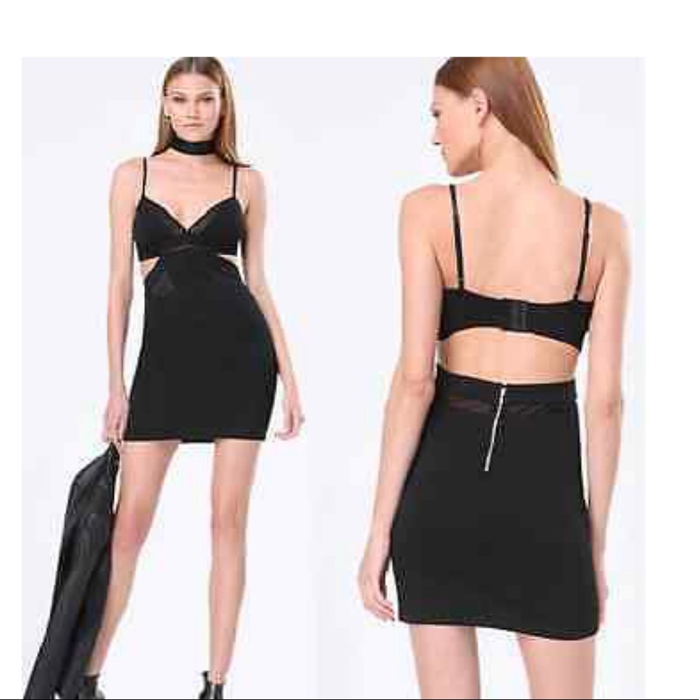 Bebe Cut Out Mesh Cocktail Dress